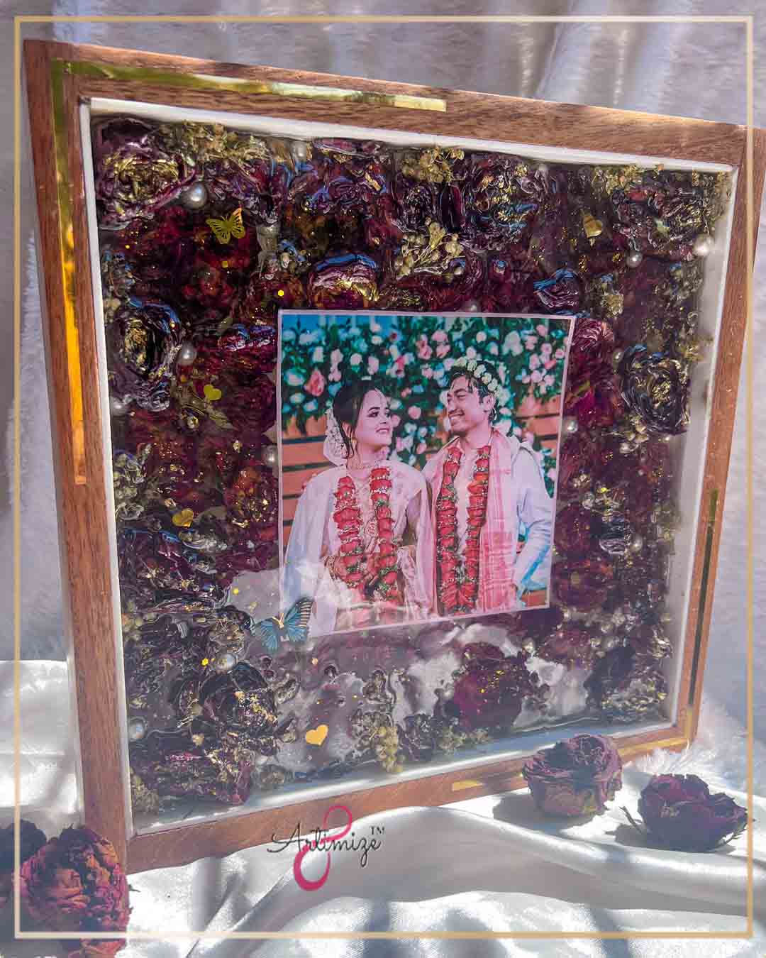 Real Varmala Flower Preserved Custom Resin Table Decor β A Timeless Keepsake