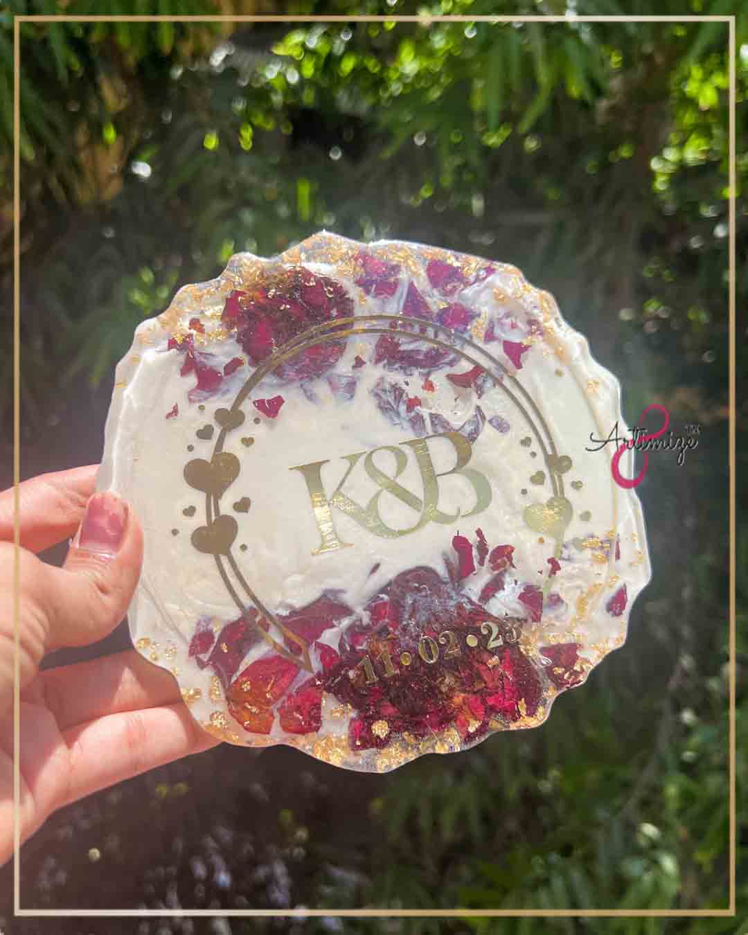 Real Varmala Flower Preserved Custom Resin Table Decor β A Timeless Keepsake