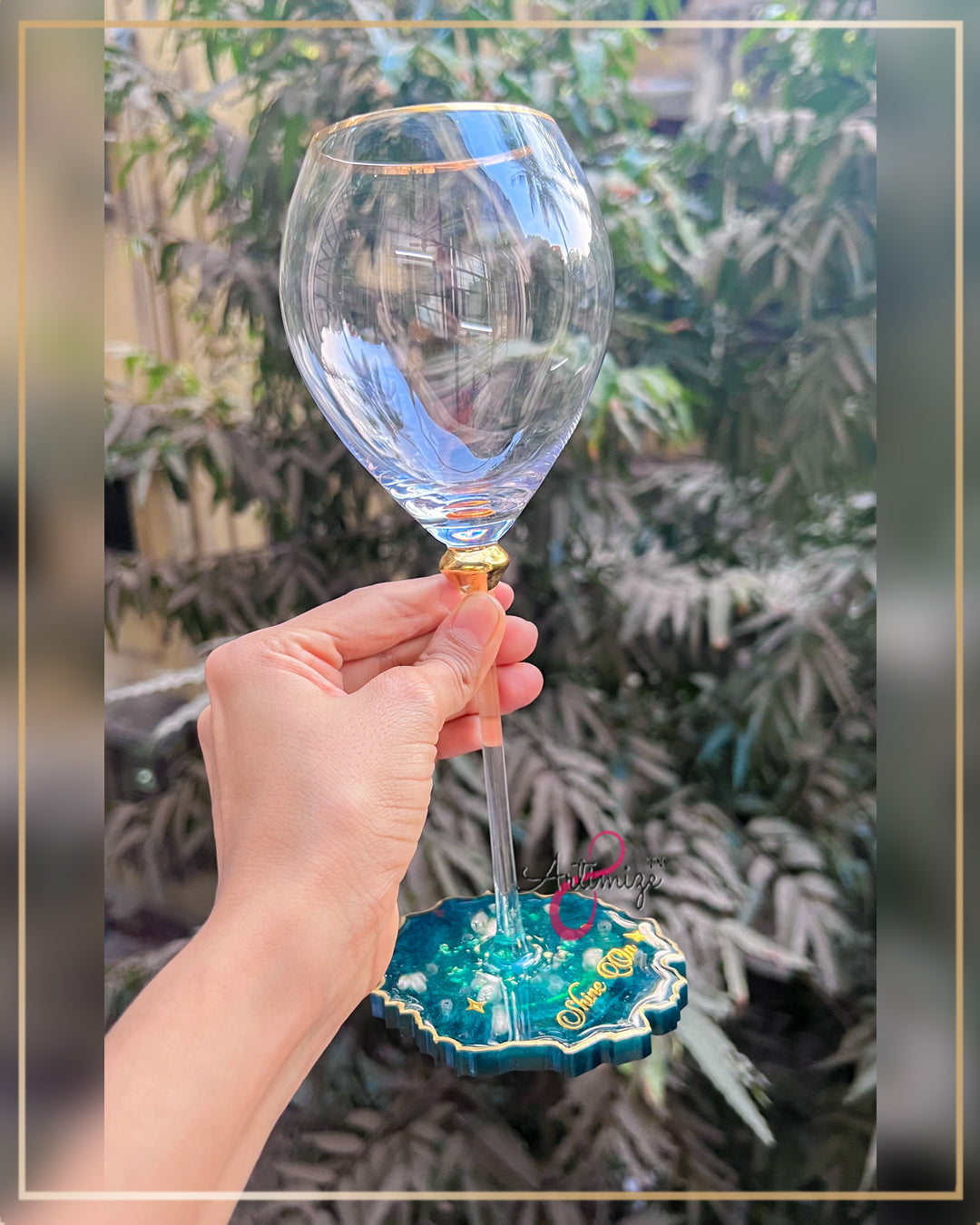 Resin Coaster & Wine Glass Set – Handcrafted Elegant & Personalized Tableware