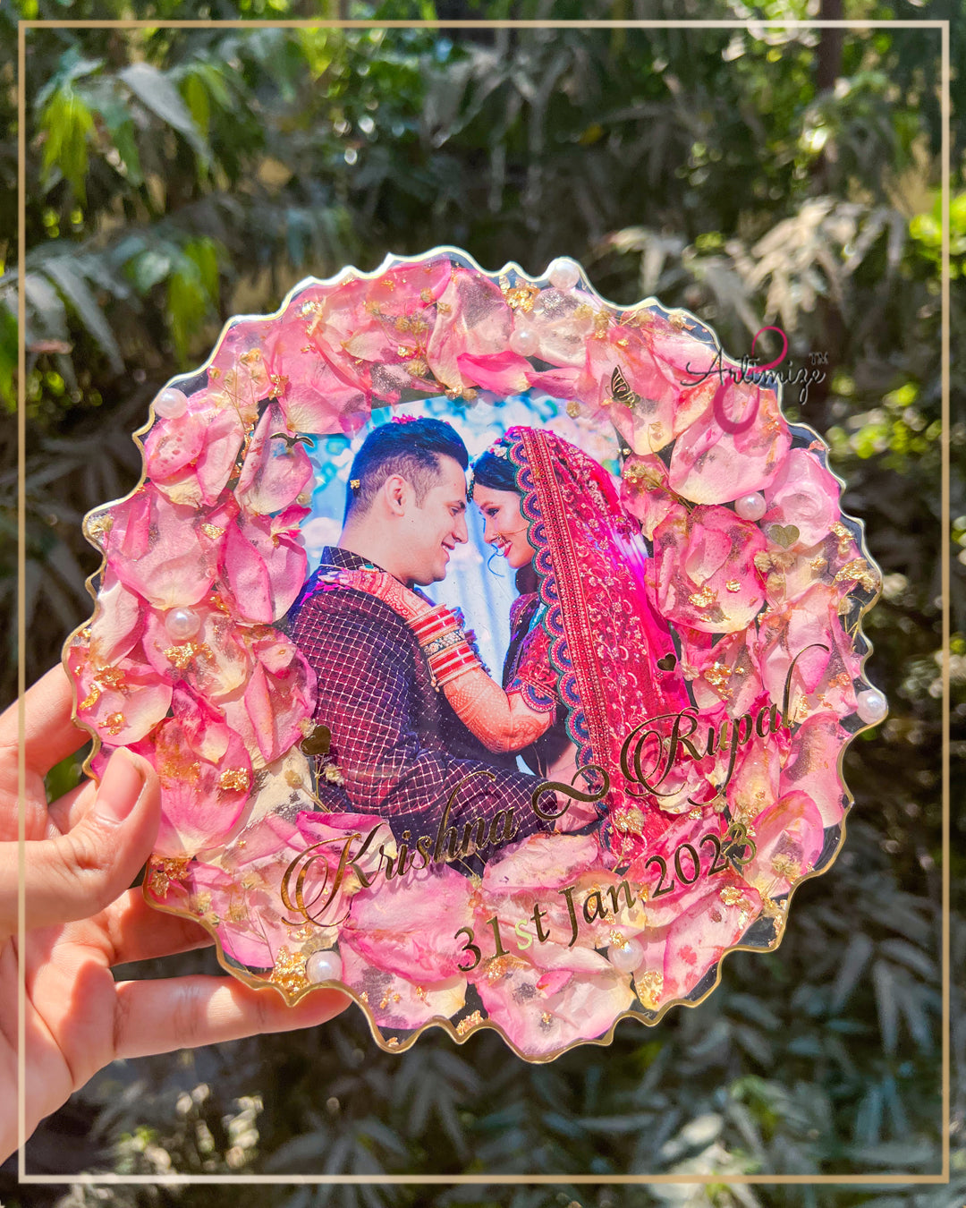 Real Flower Preserved Custom Resin Art Table Decor