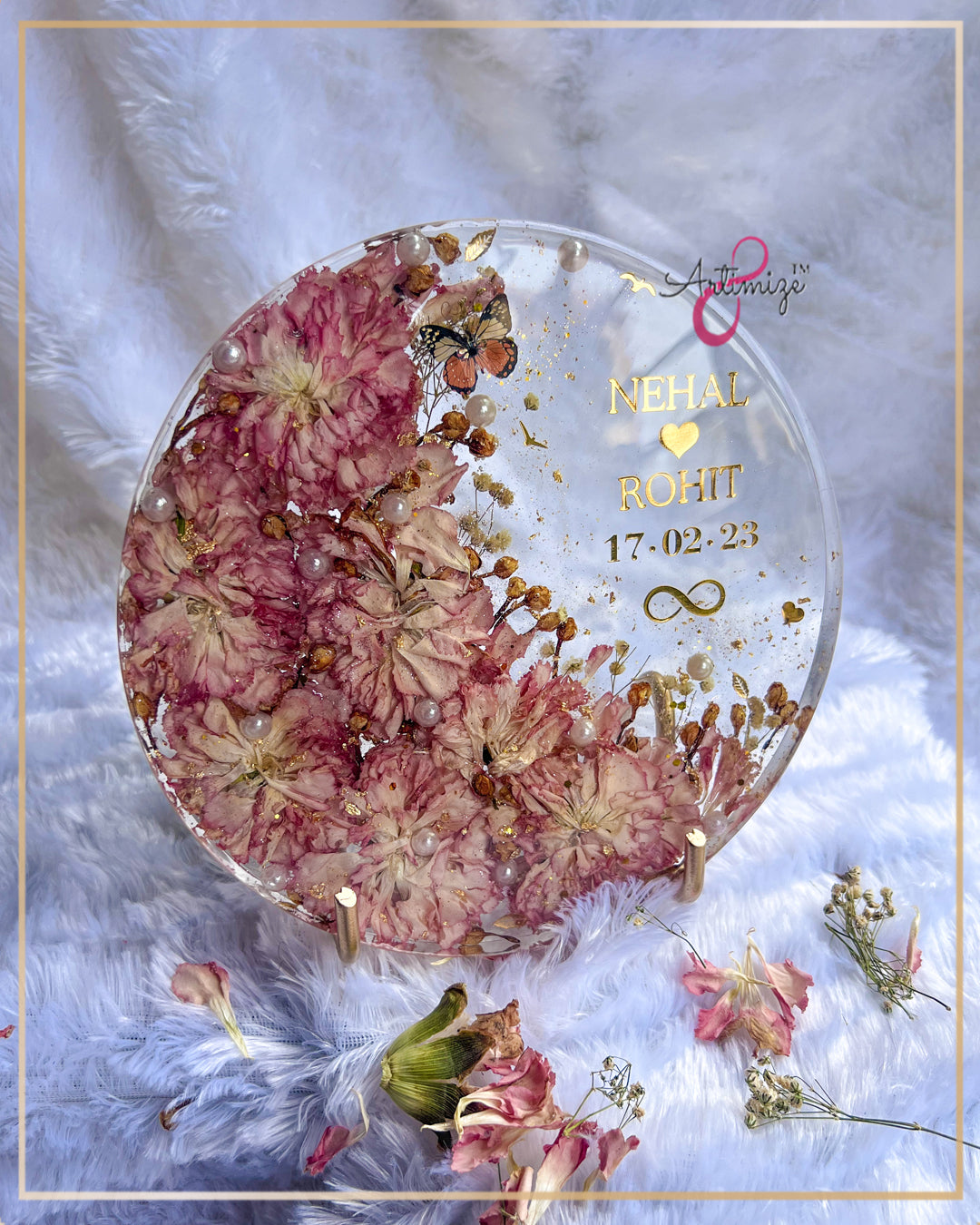 Real Flower Preserved Custom Resin Table Décor - Resin Art