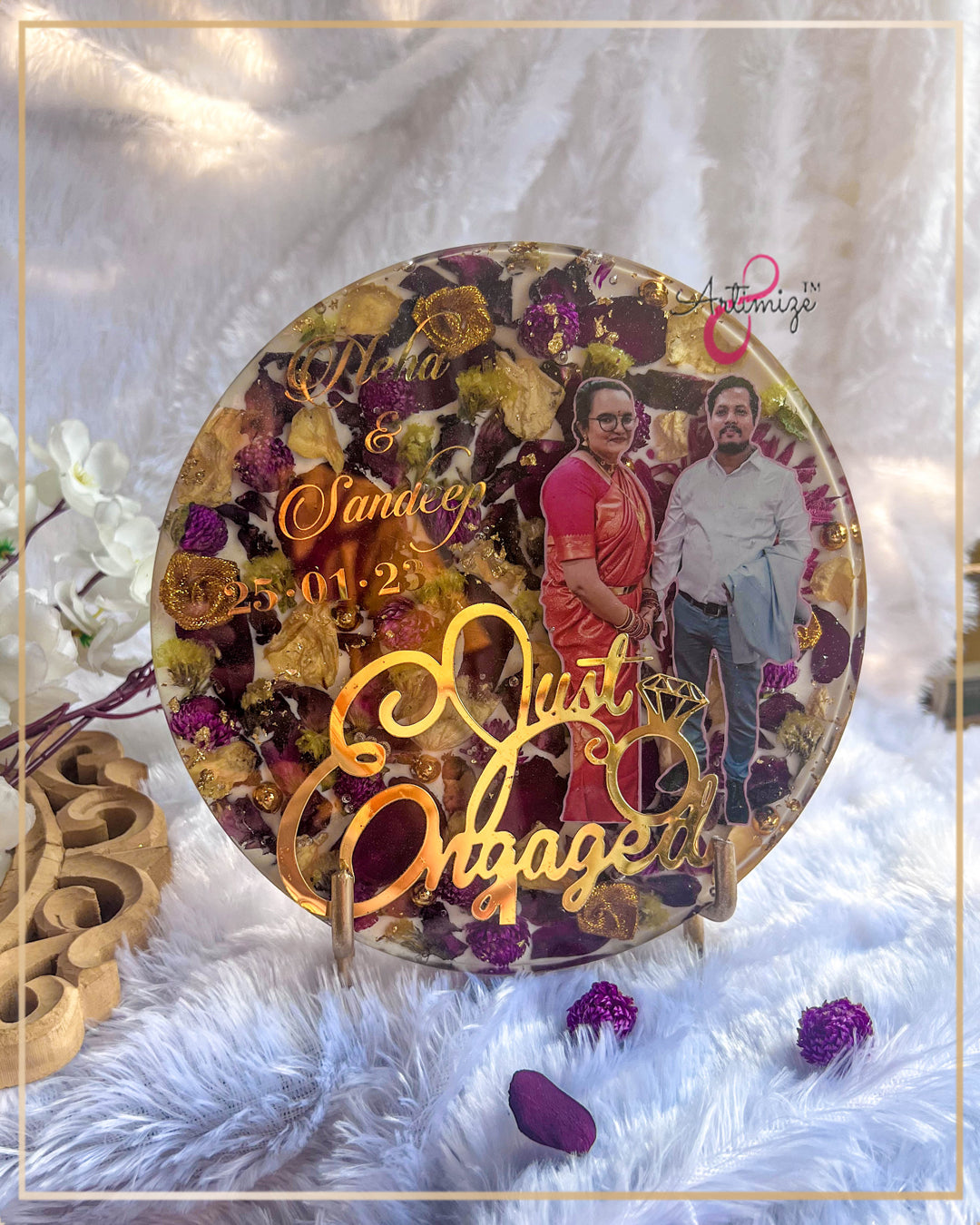 "Just Engaged" Resin Decor Piece