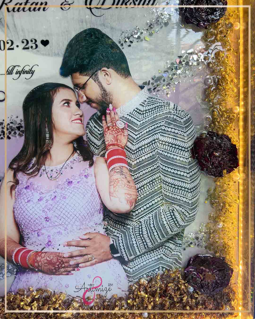 LED Resin Varmala Flower Preserved Wall Art – Eternal Beauty in Every Glow