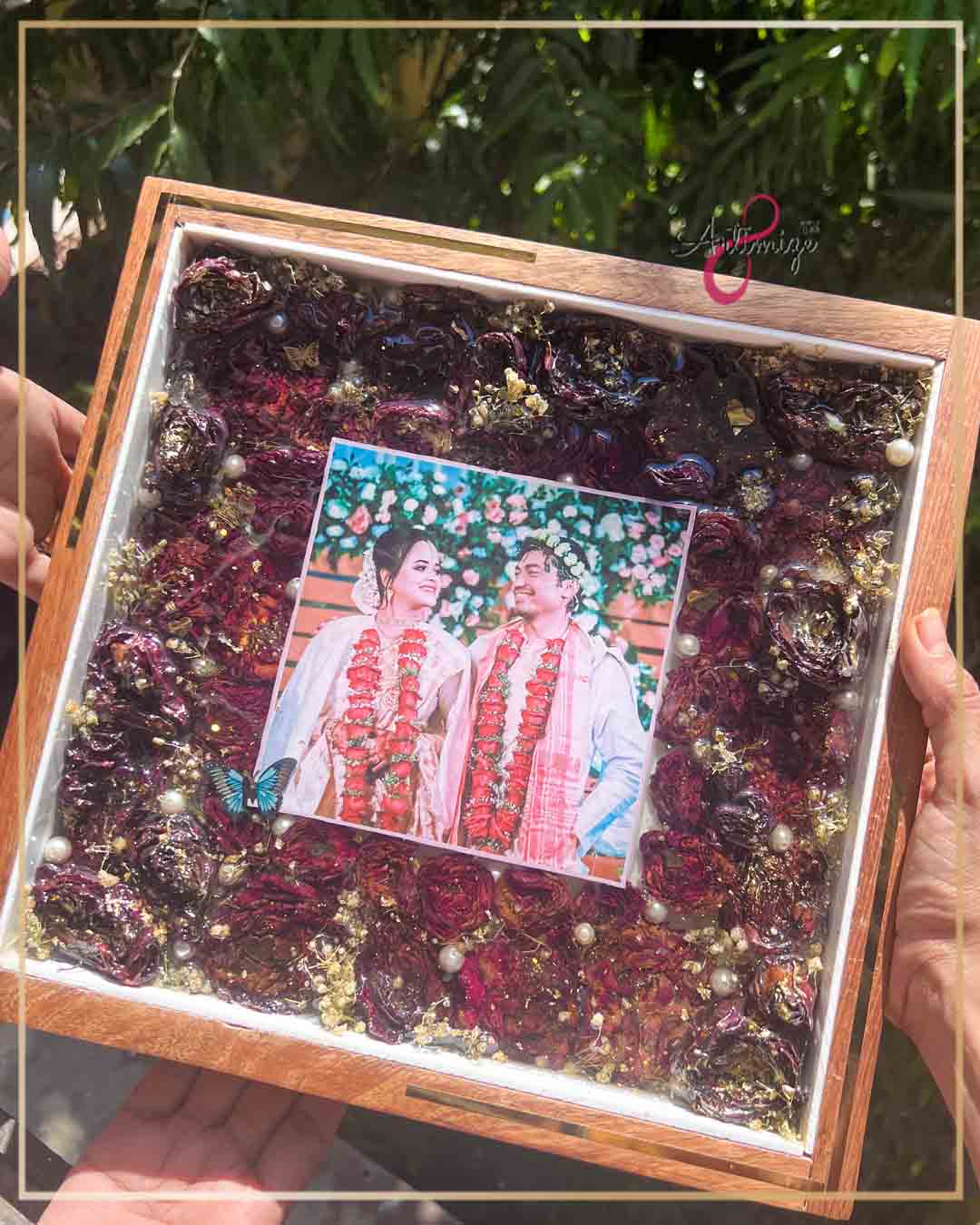 Real Varmala Flower Preserved Custom Resin Table Decor – A Timeless Keepsake