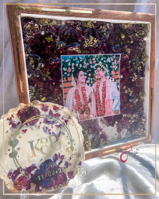 Real Varmala Flower Preserved Custom Resin Table Decor – A Timeless Keepsake