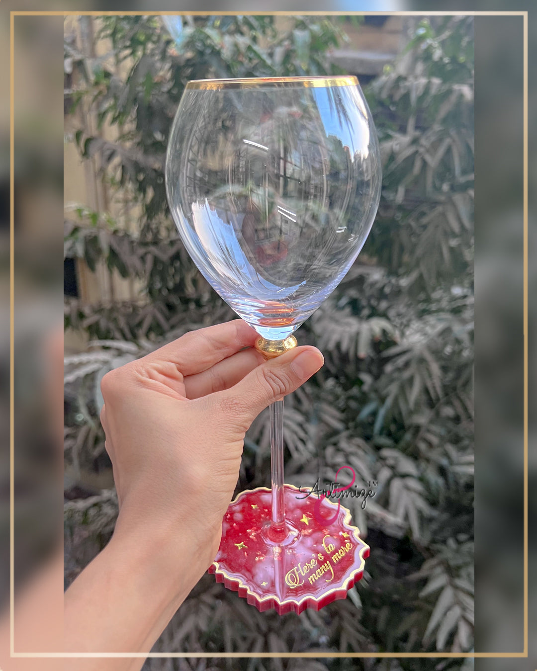 Resin Coaster & Wine Glass Set – Handcrafted Elegant & Personalized Tableware
