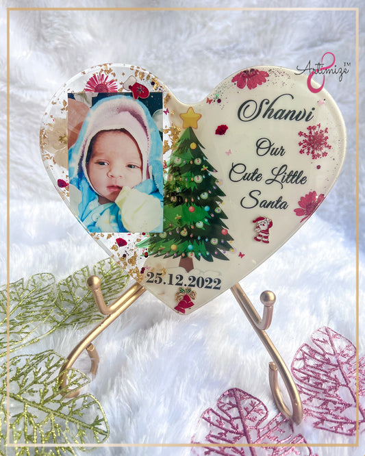 Natural Flower Preserved New Born Baby Heart Table Decor / Frame
